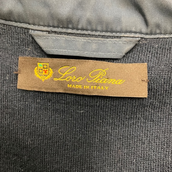 LORO PIANA NAVY CASHMERE KNIT LINED NYLON VEST - Picture 4 of 5